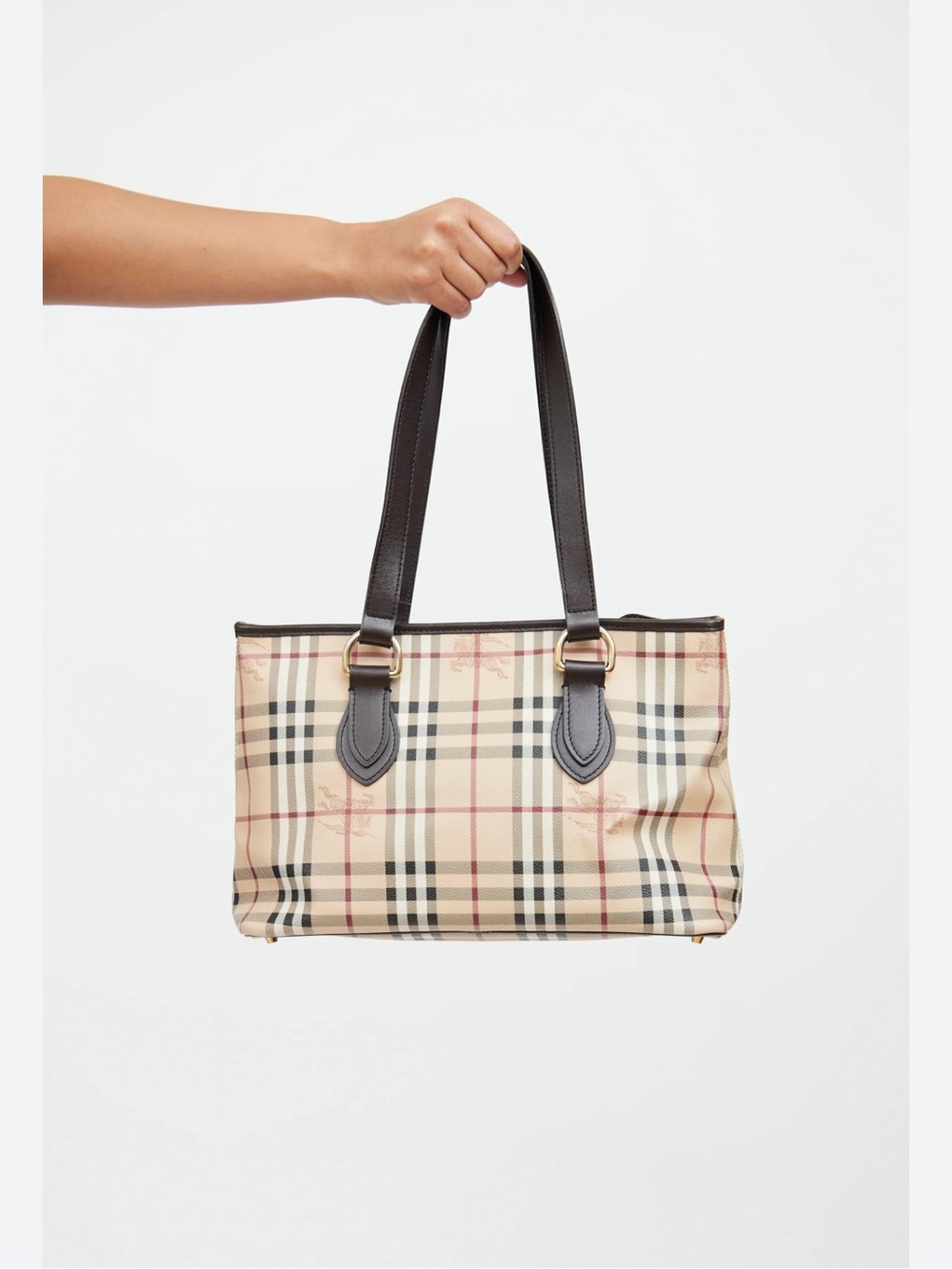 Burberry Beige Haymarket Check Regent Tote Bag - Picture 16 of 16